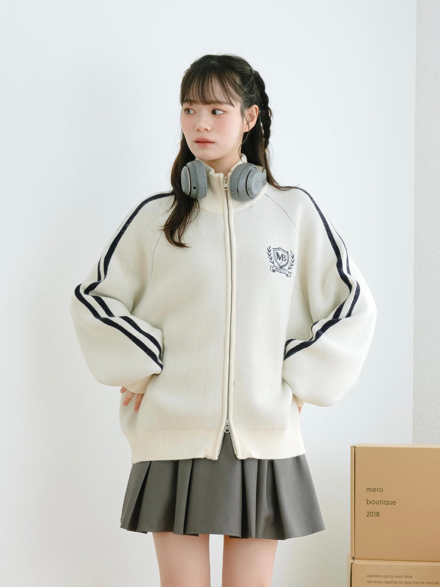 ダブルジップトラックニット