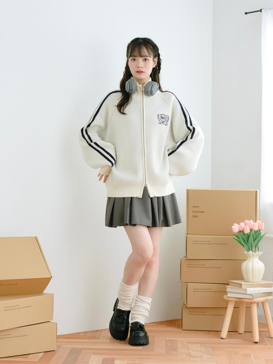 ダブルジップトラックニット