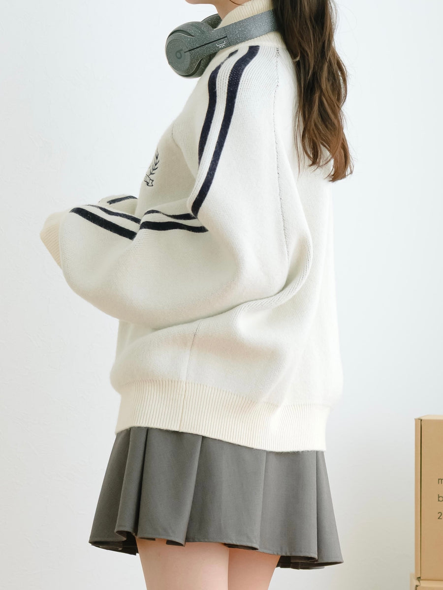 ダブルジップトラックニット