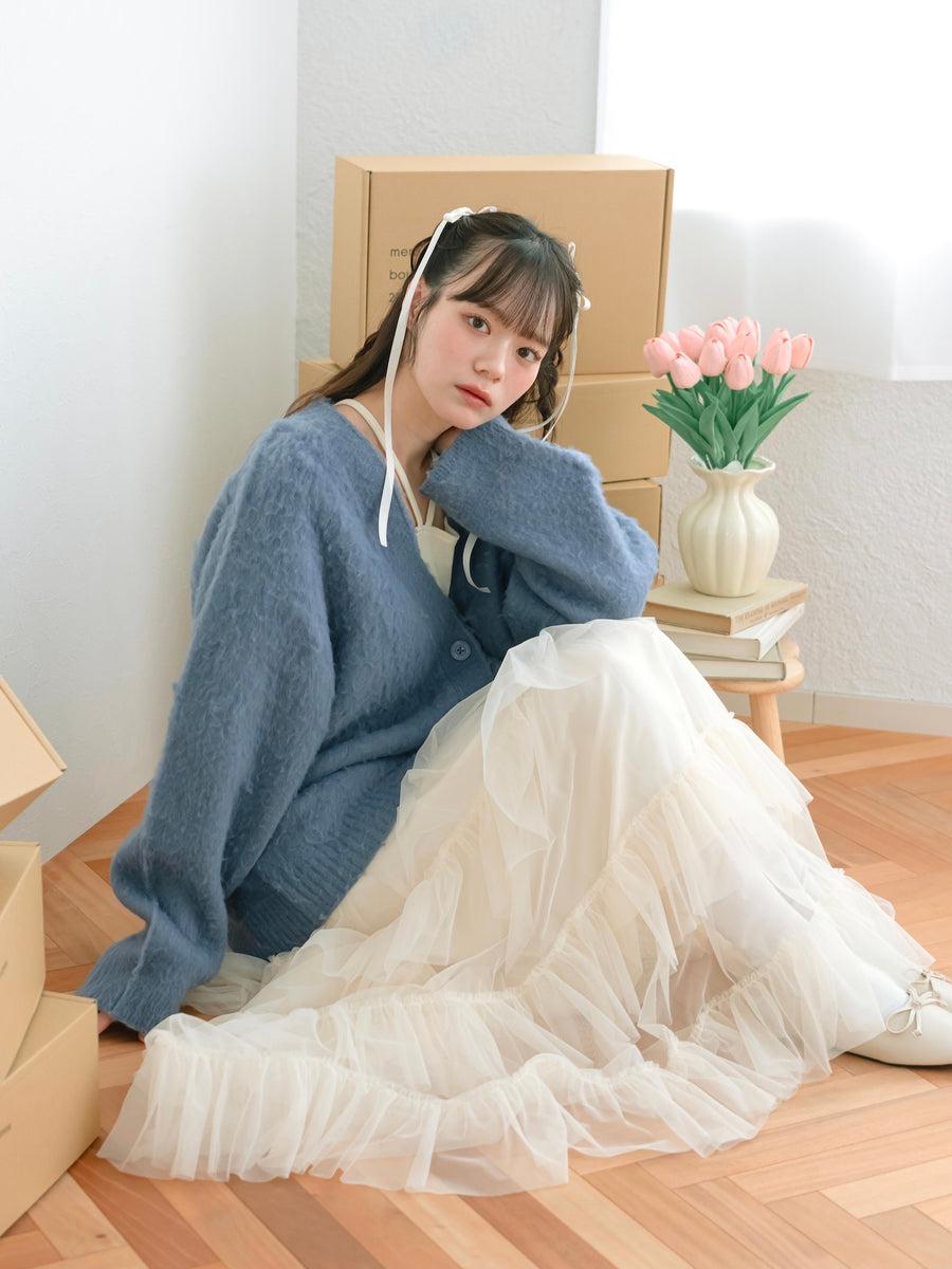 ロングチュールスカート