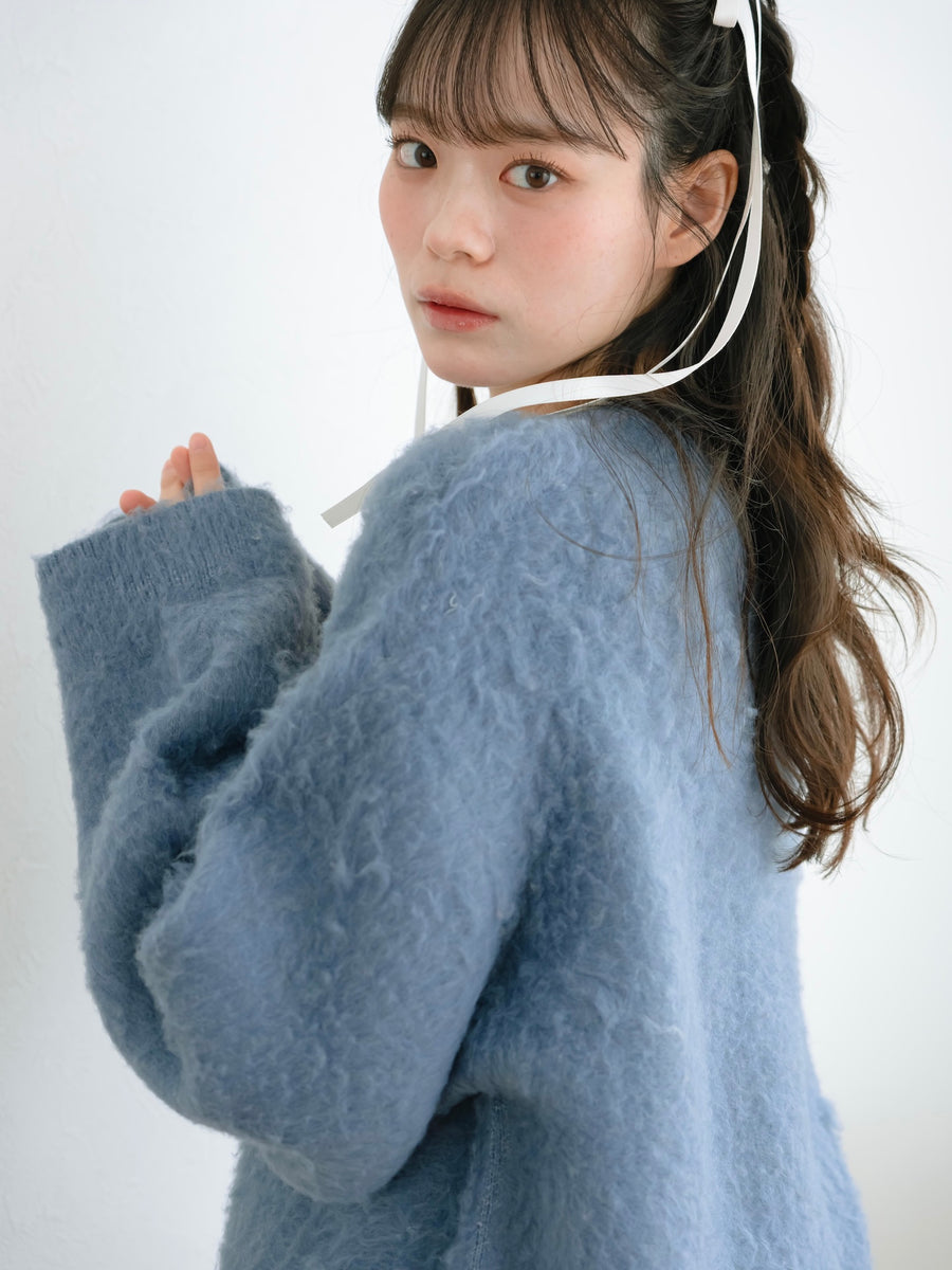 シャギーニットカーディガン