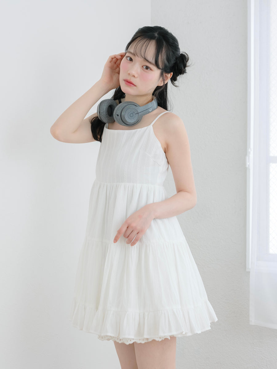 レースティアードキャミワンピース