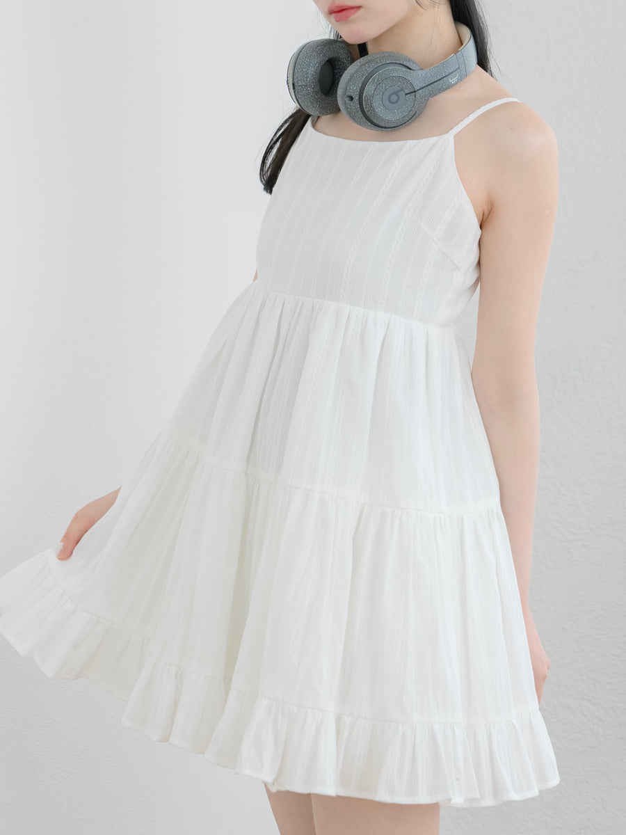 レースティアードキャミワンピース