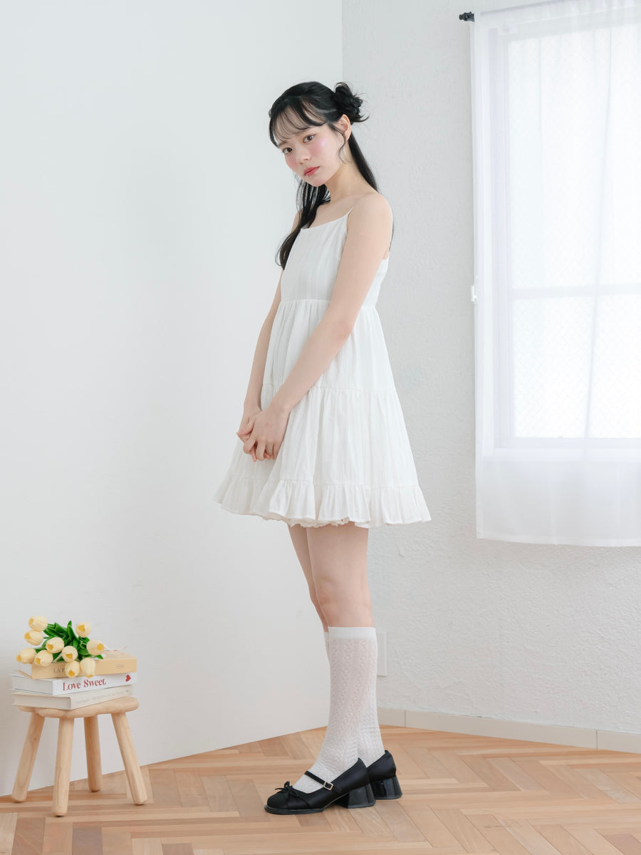 レースティアードキャミワンピース