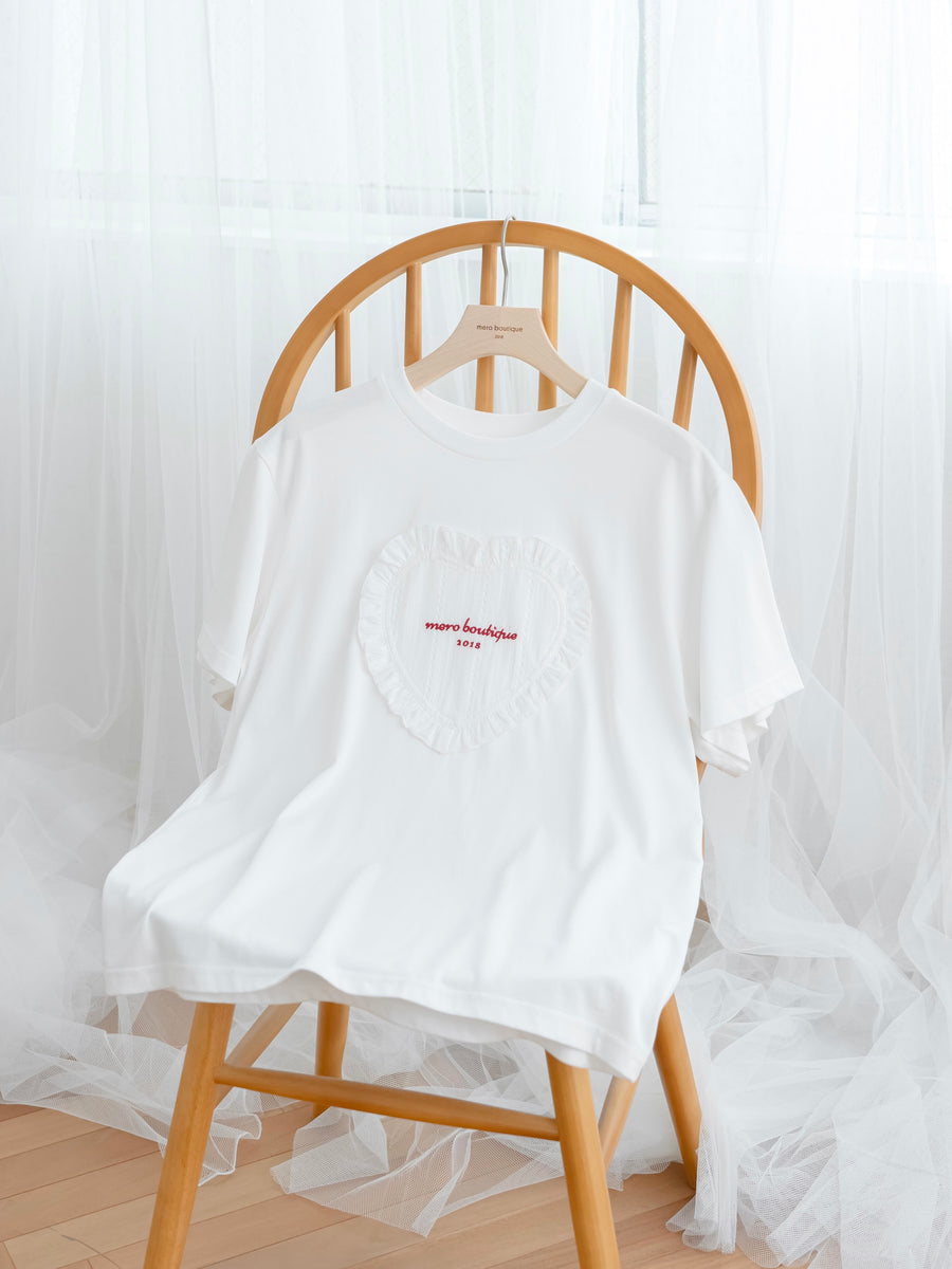 レースハート刺繍Tシャツ【7月14日発売】