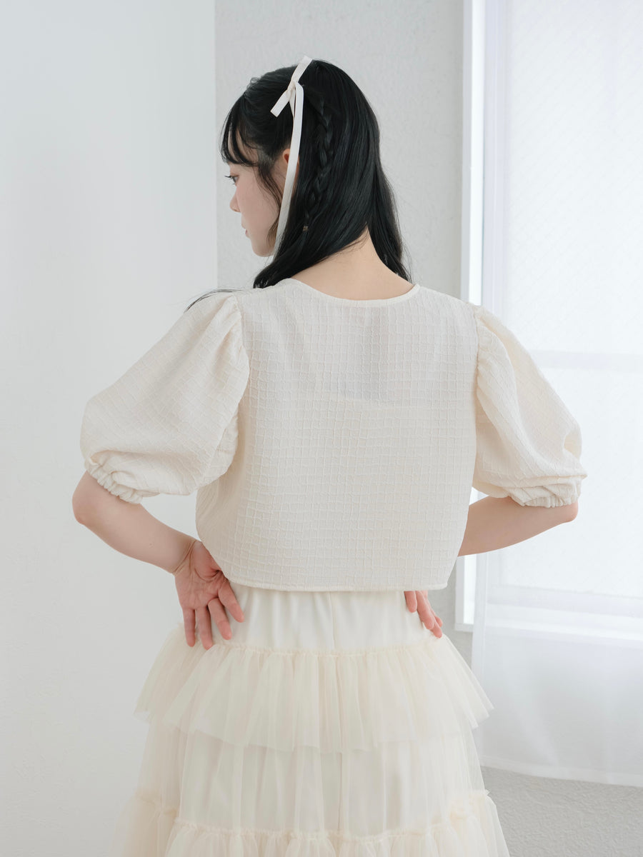 リボンボレロカーディガン