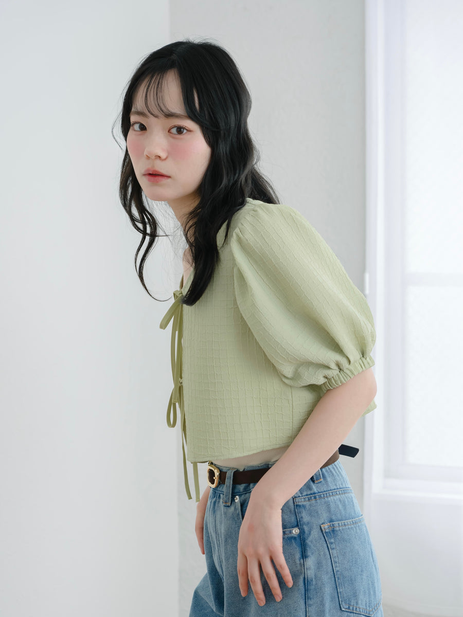 リボンボレロカーディガン