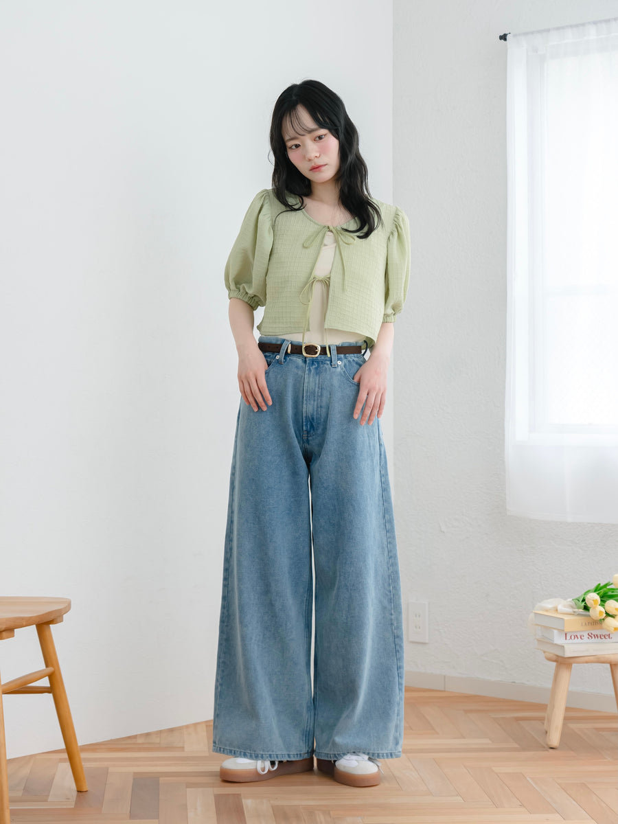 リボンボレロカーディガン