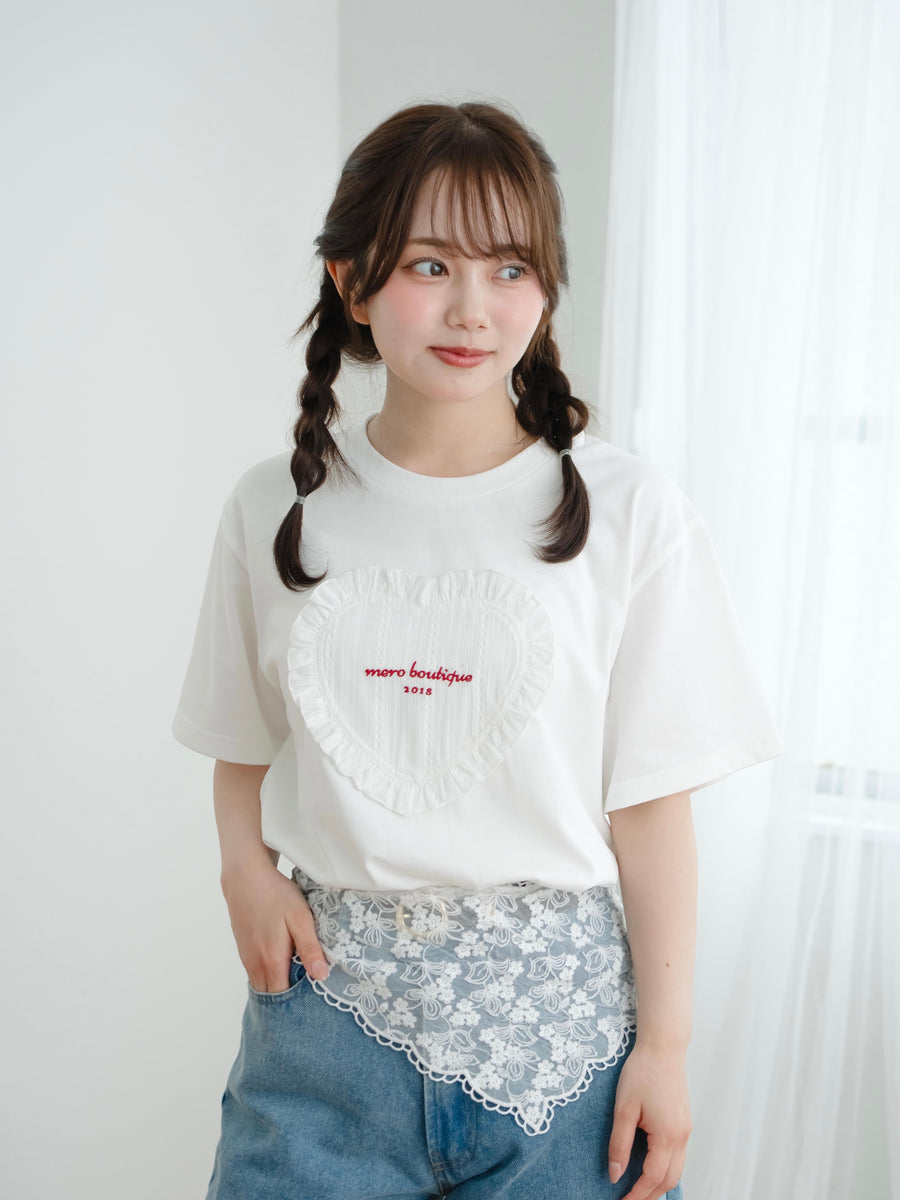 レースハート刺繍Tシャツ【7月14日発売】
