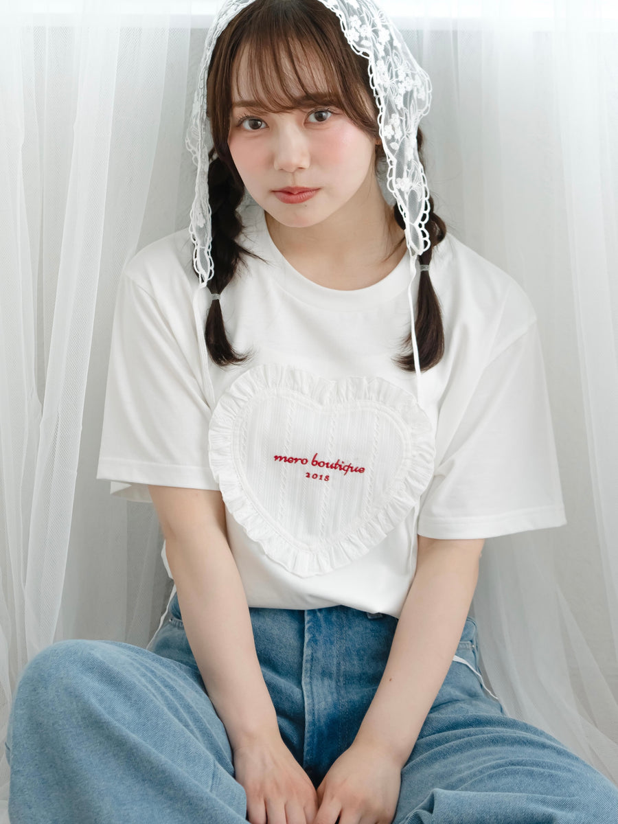 レースハート刺繍Tシャツ【7月14日発売】