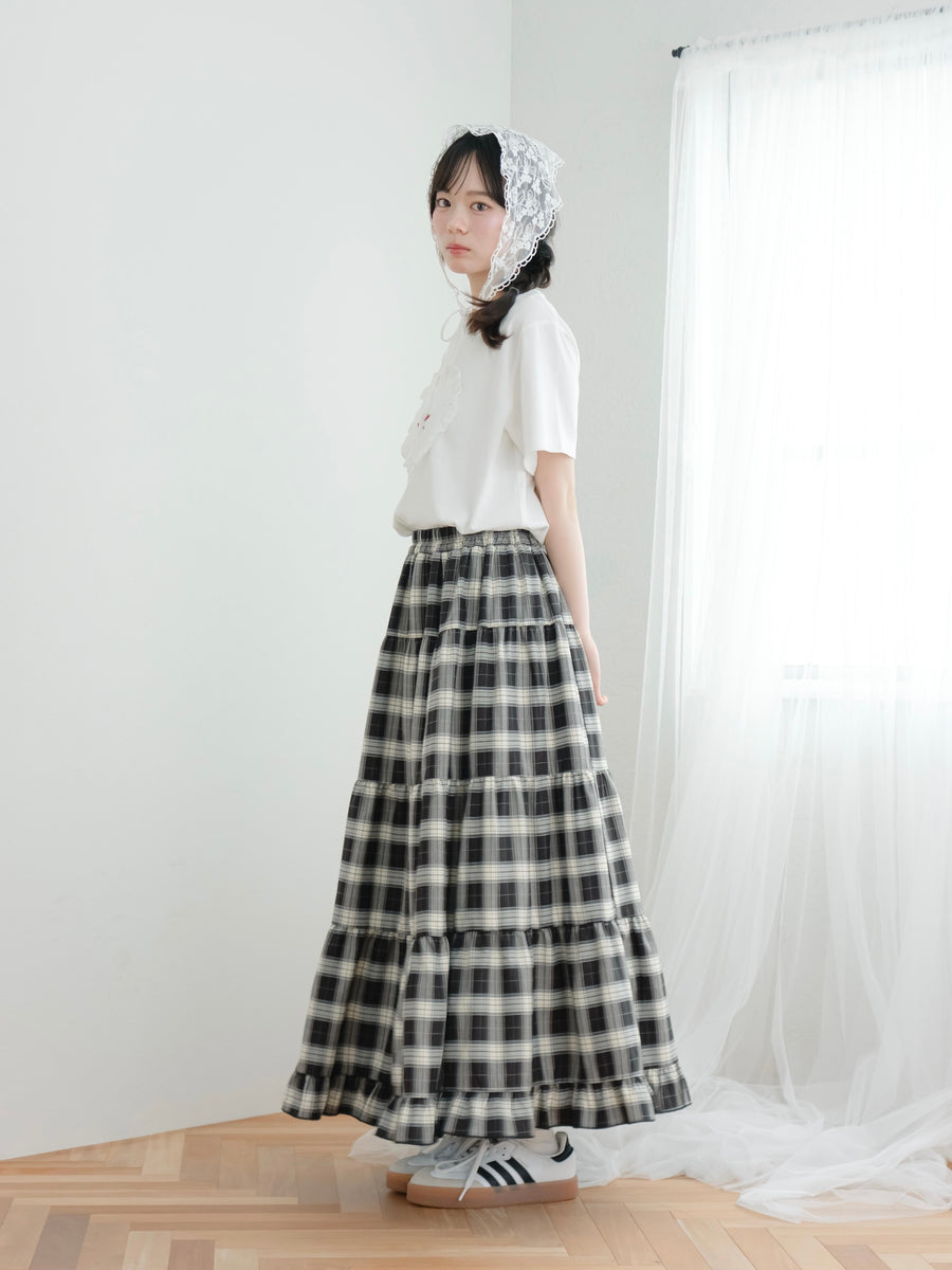 チェックロングスカート【7月14日発売】