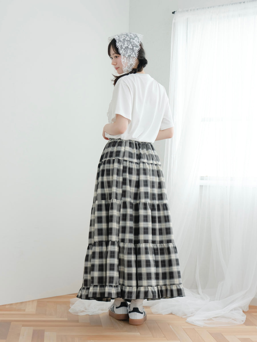 チェックロングスカート【7月14日発売】