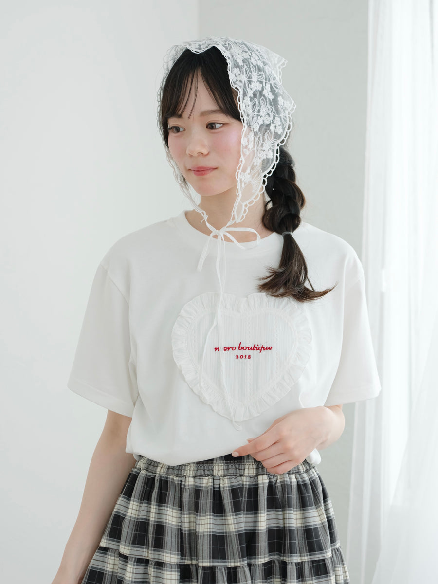 レースハート刺繍Tシャツ【7月14日発売】