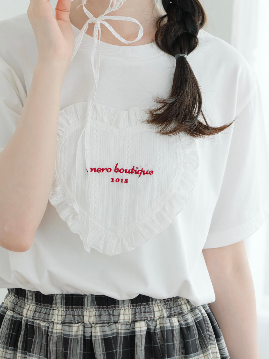 レースハート刺繍Tシャツ【7月14日発売】