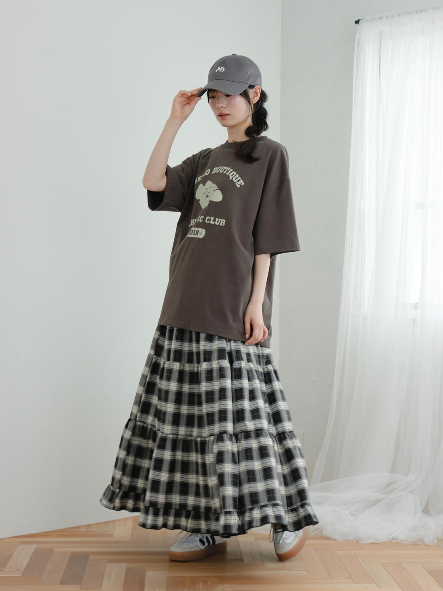 チェックロングスカート【7月14日発売】