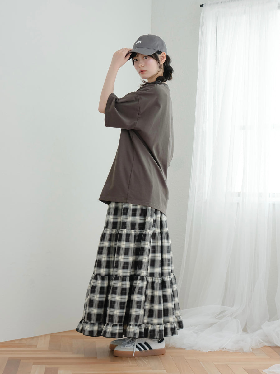 チェックロングスカート【7月14日発売】