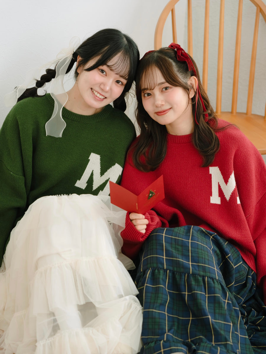 オーバーサイズカレッジニット