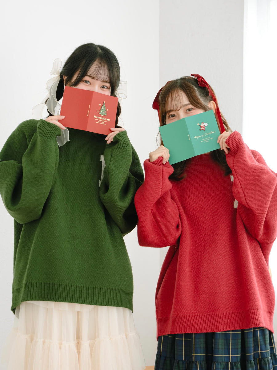 オーバーサイズカレッジニット