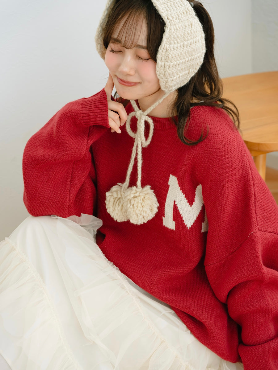 オーバーサイズカレッジニット