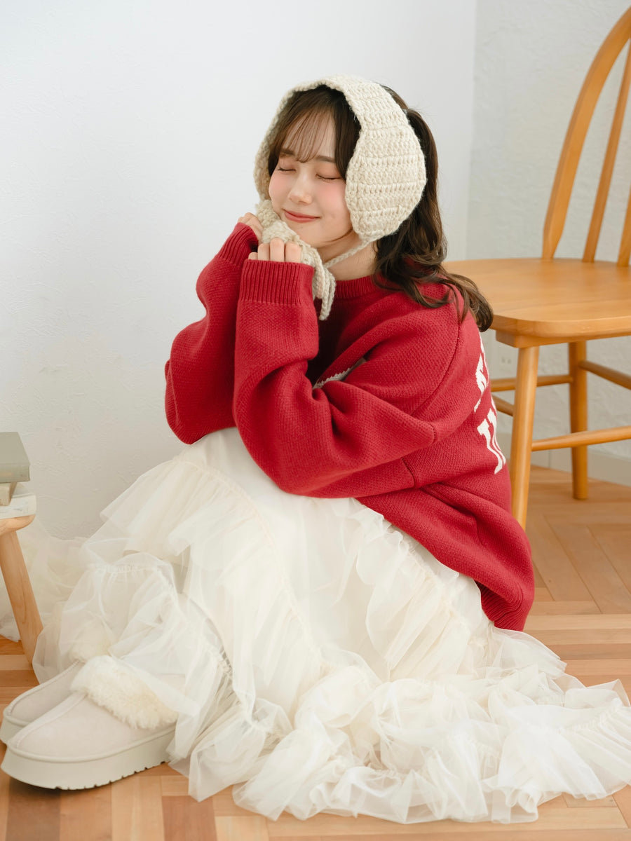 オーバーサイズカレッジニット