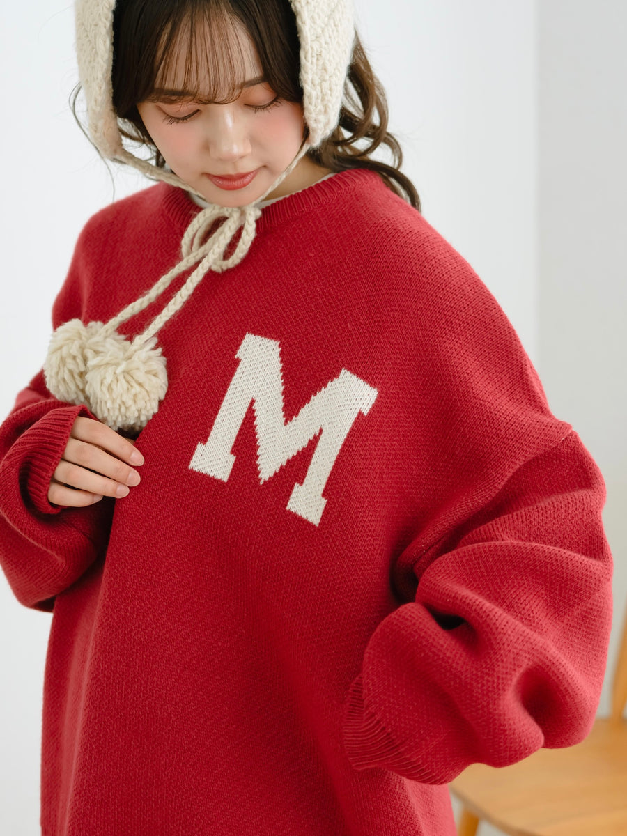 オーバーサイズカレッジニット