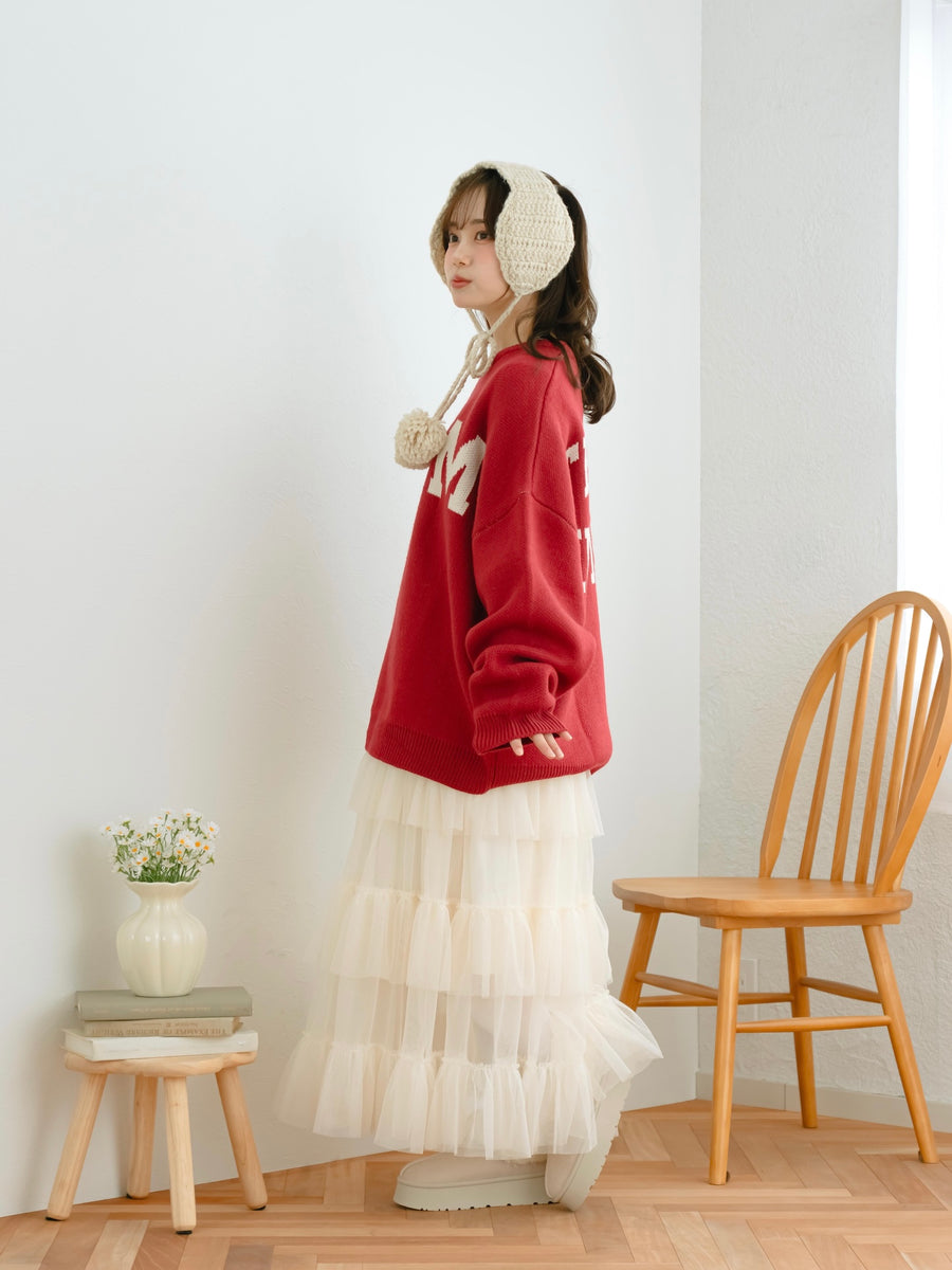 オーバーサイズカレッジニット