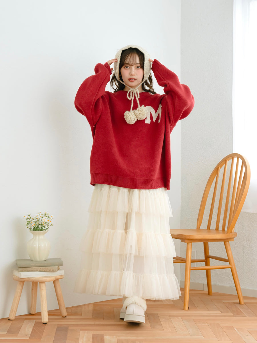 オーバーサイズカレッジニット