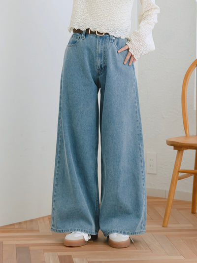 ワイドレッグデニムパンツ【新色追加】