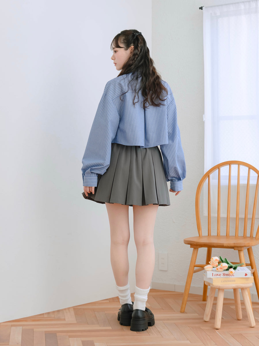 ボックスプリーツミニスカート