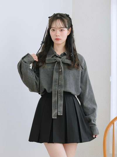 ボックスプリーツミニスカート