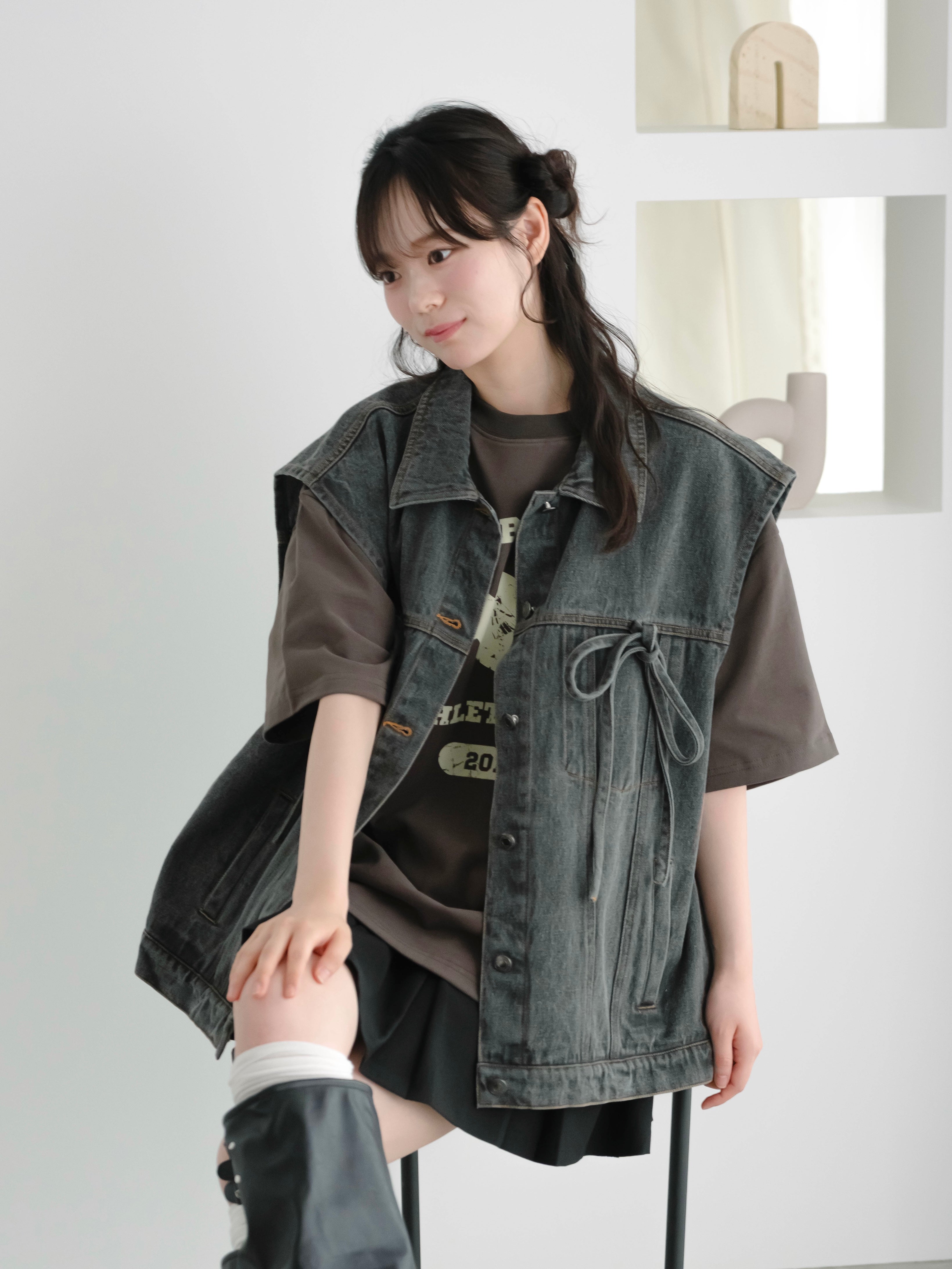 デニム ベスト リボン　Sサイズ リボンデニムベスト【6月30日再入荷】 – mero boutique 2018