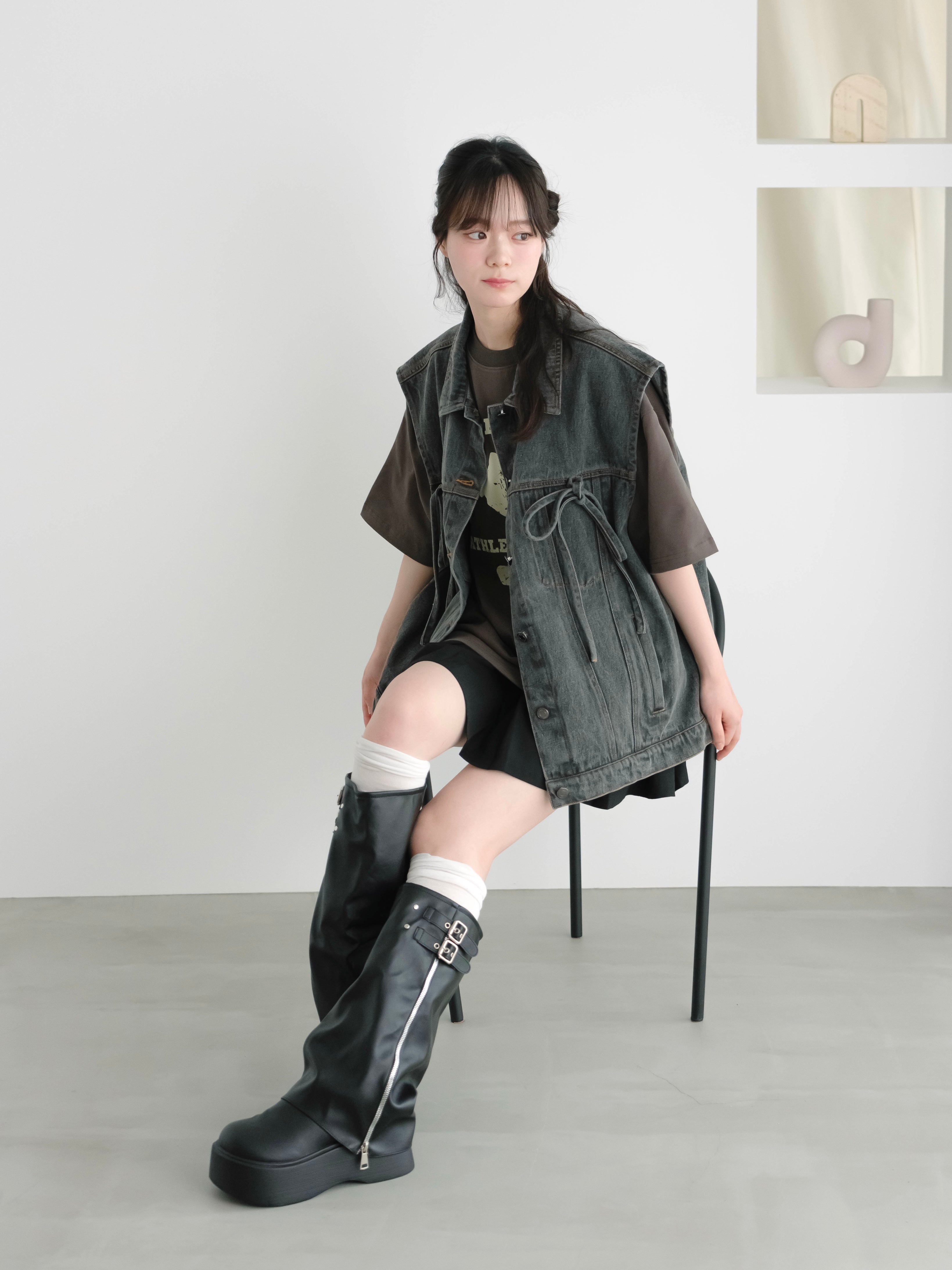 リボンデニムベスト【6月30日再入荷】 – mero boutique 2018