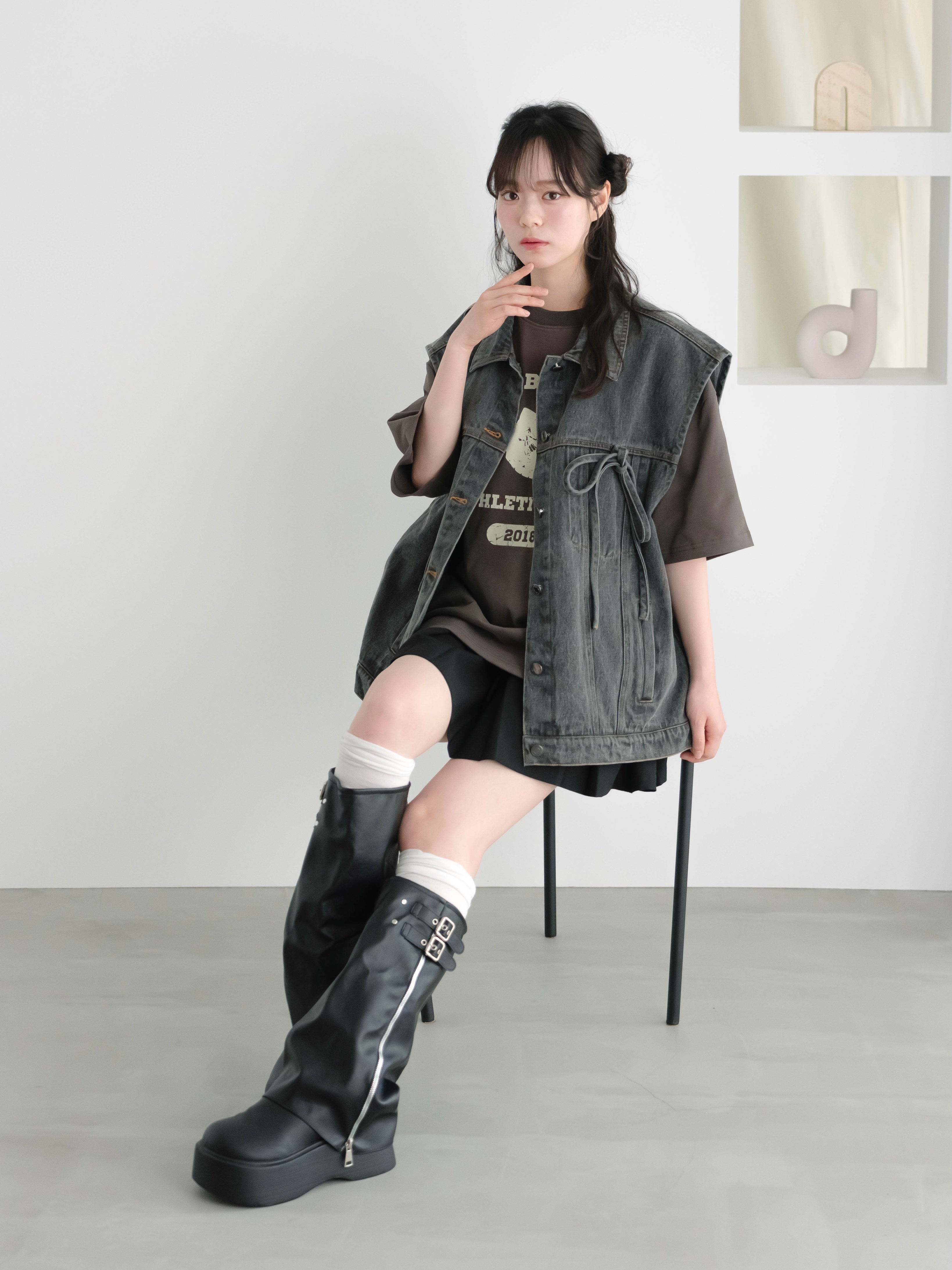 リボンデニムベスト【6月30日再入荷】 – mero boutique 2018