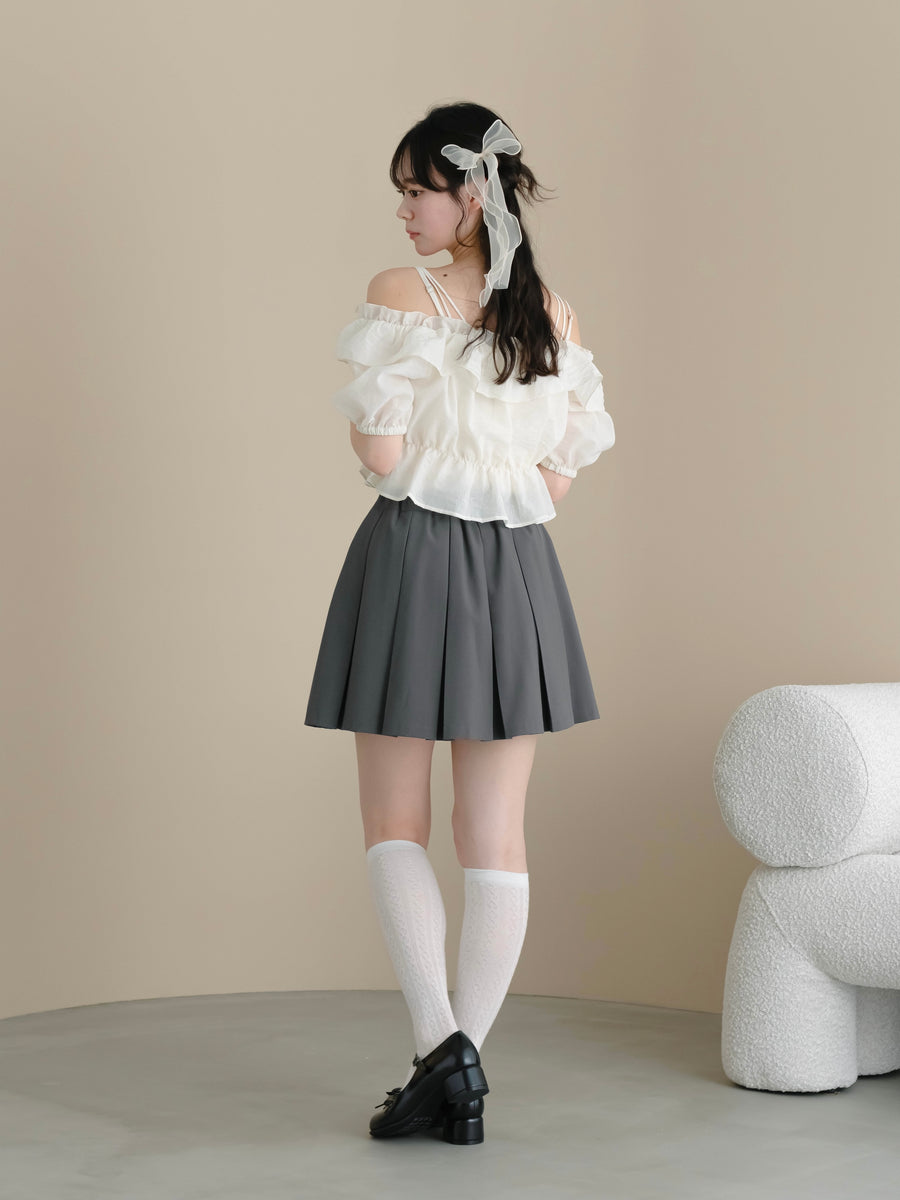 ボックスプリーツミニスカート