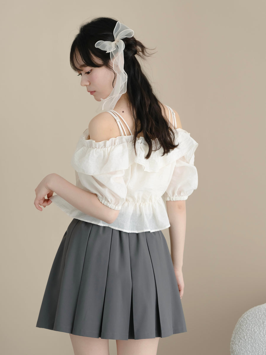 ボックスプリーツミニスカート
