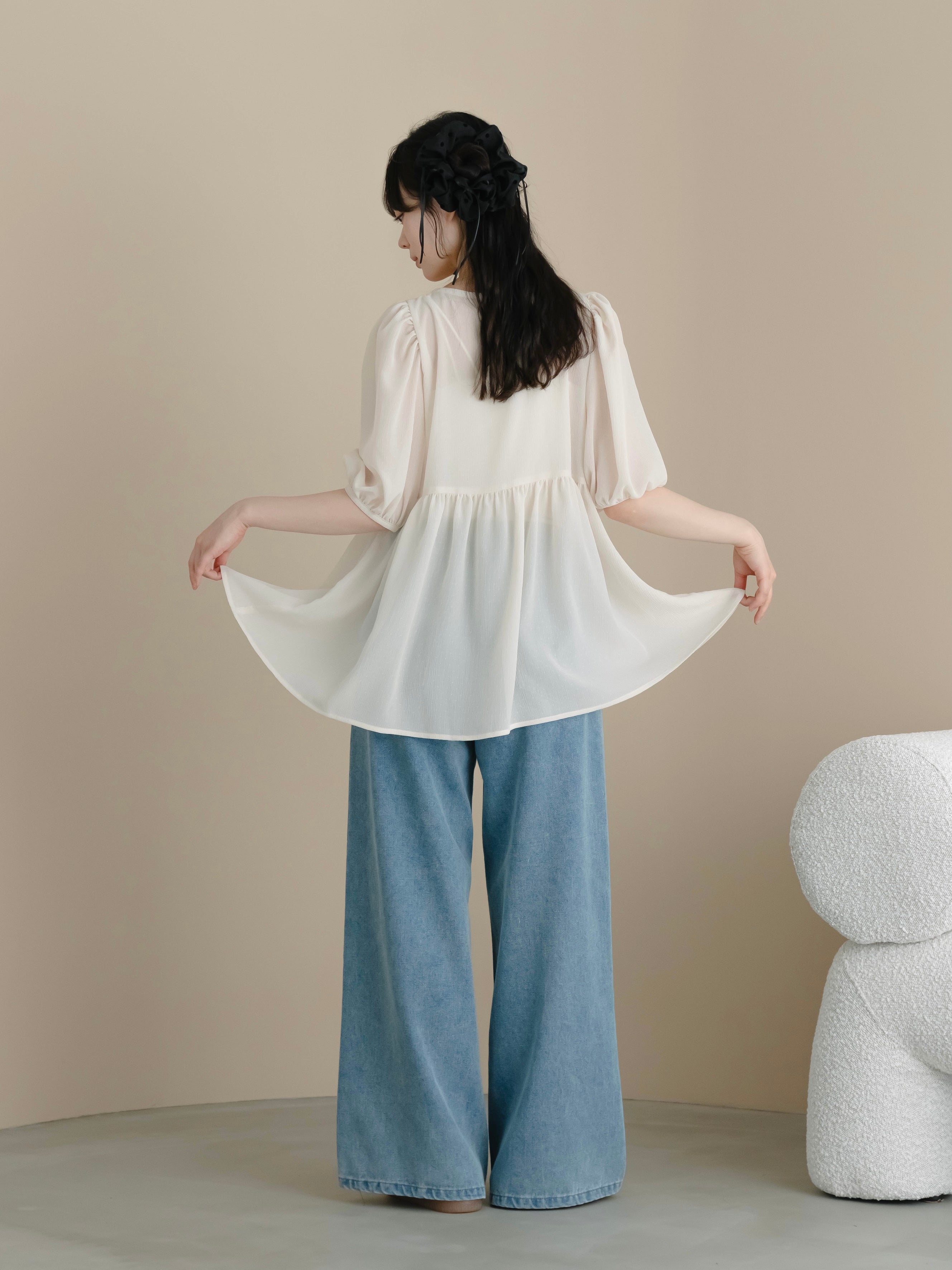  ワイドレッグデニム パンツM(26インチ) ワイドレッグデニムパンツ【新色追加】 – mero boutique 2018