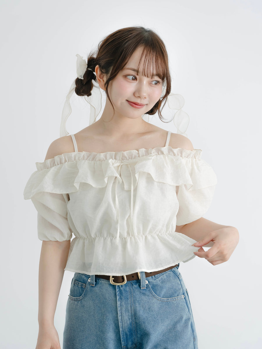 シアーオフショルブラウス【6月30日発売】