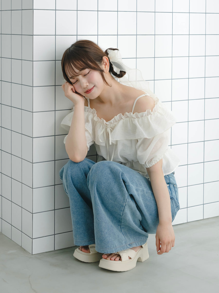 シアーオフショルブラウス【6月30日発売】