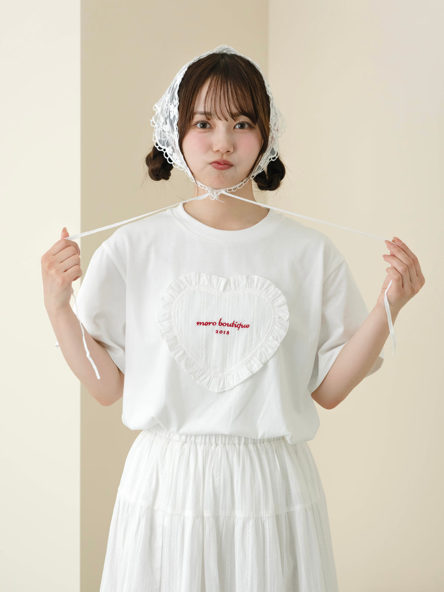 レースハート刺繍Tシャツ【7月14日発売】