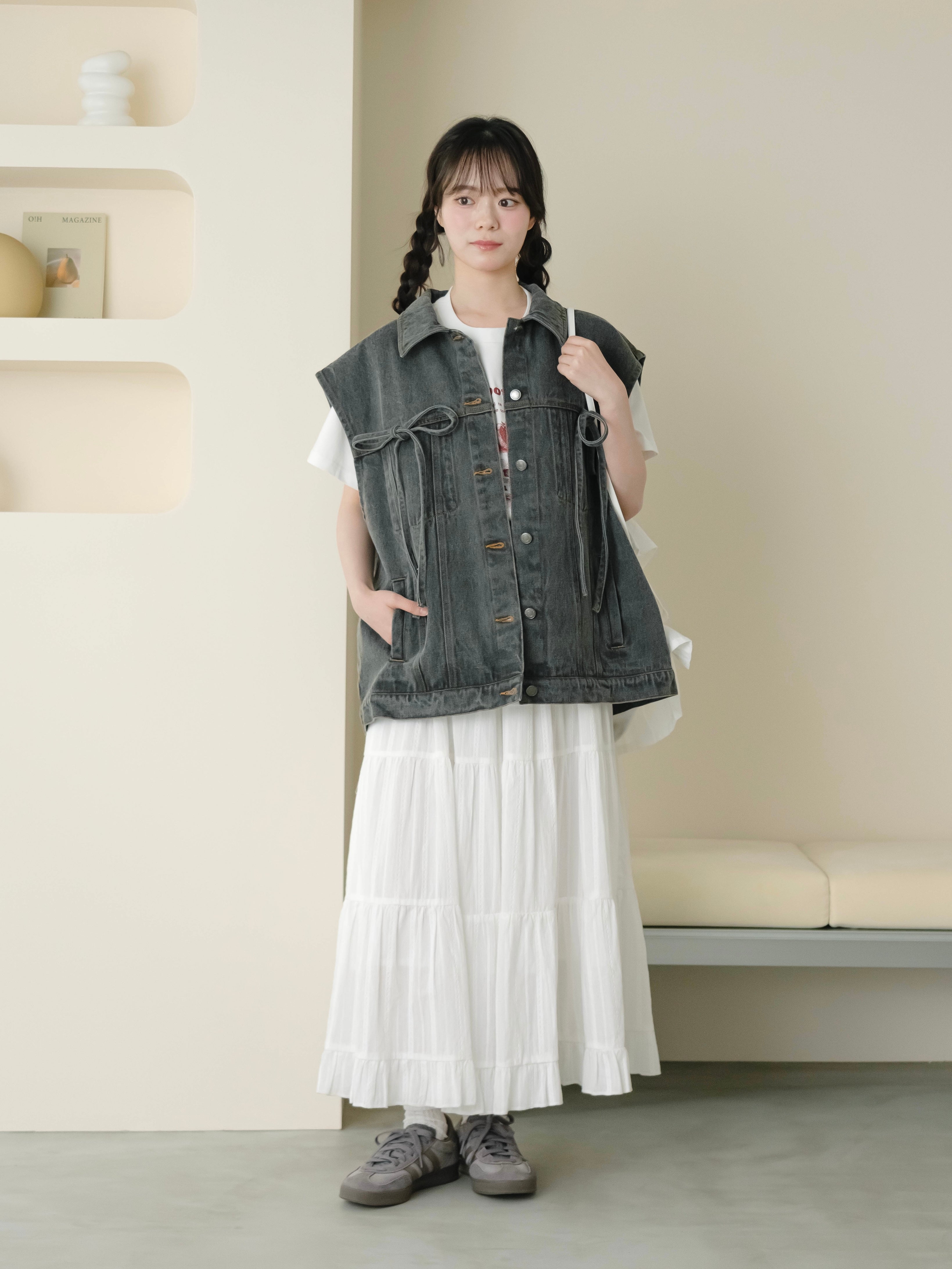 リボンデニムベスト【6月30日再入荷】 – mero boutique 2018