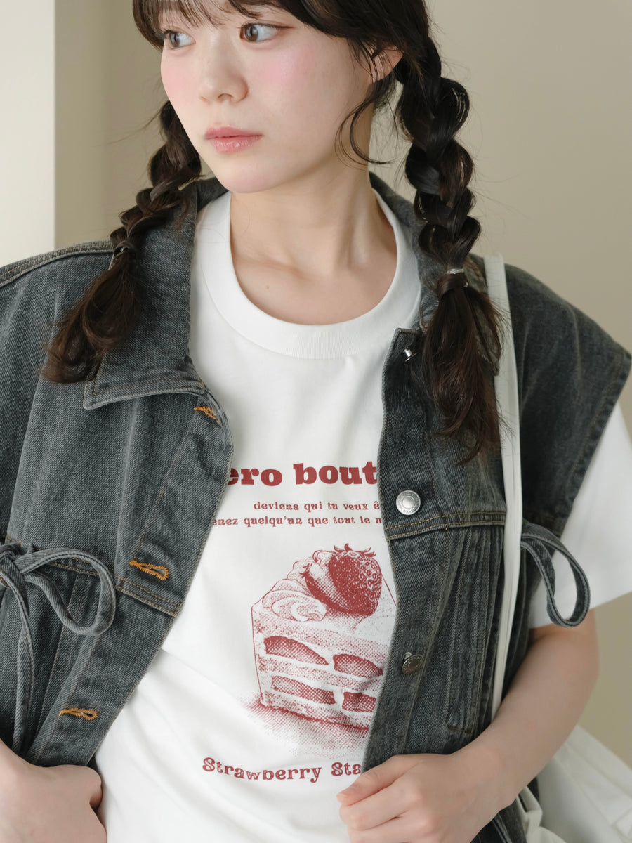 Ribbon denim vest