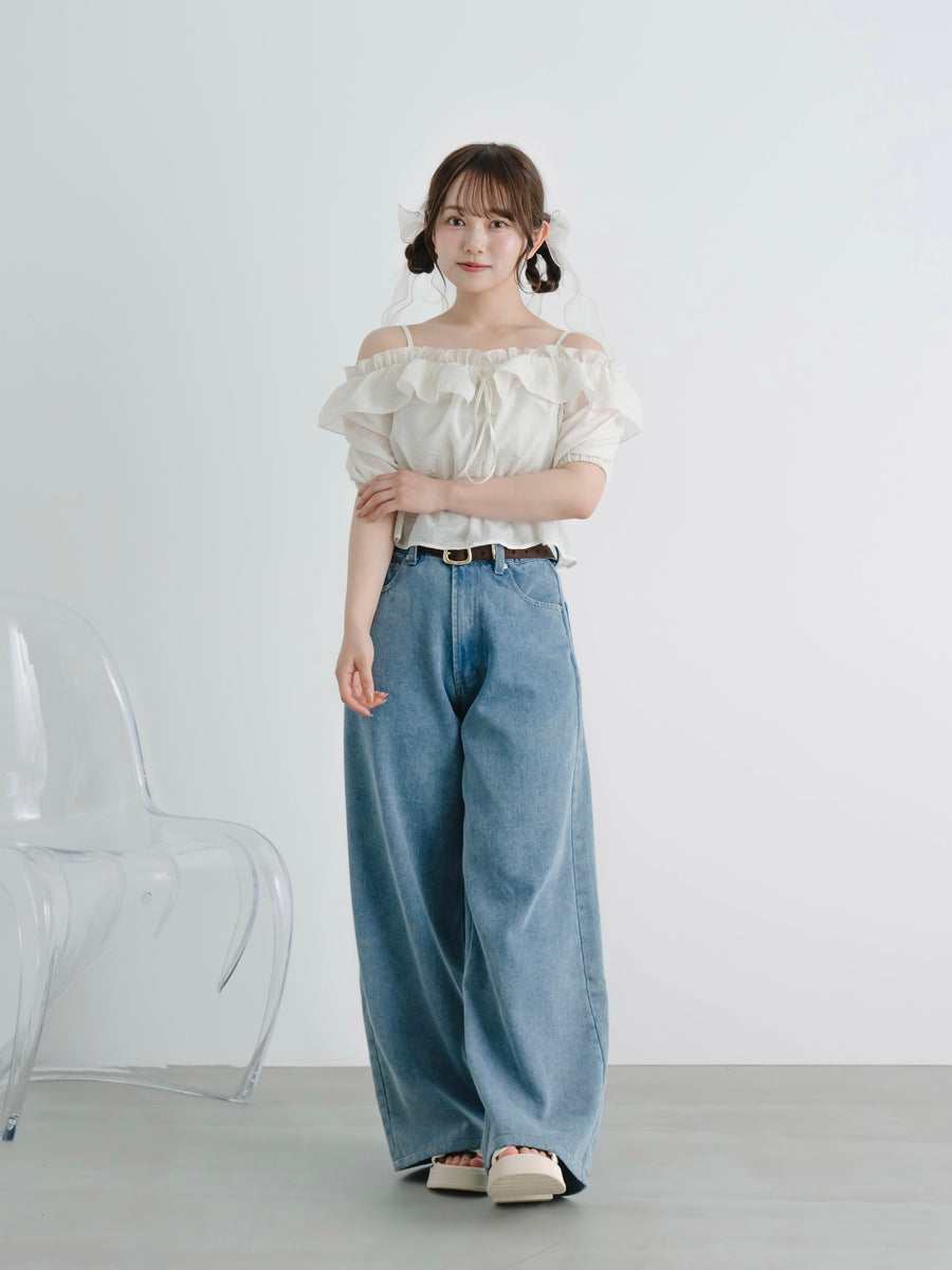 シアーオフショルブラウス【6月30日発売】