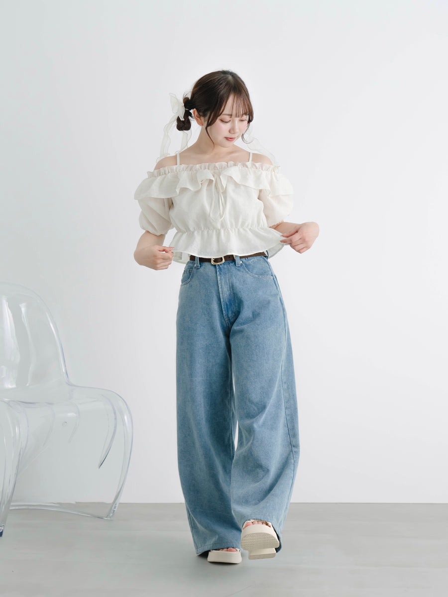 シアーオフショルブラウス【6月30日発売】