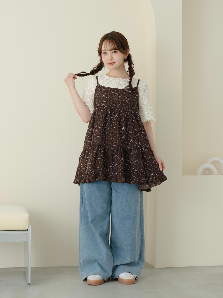 花柄フリルキャミトップス【8月11日発売】