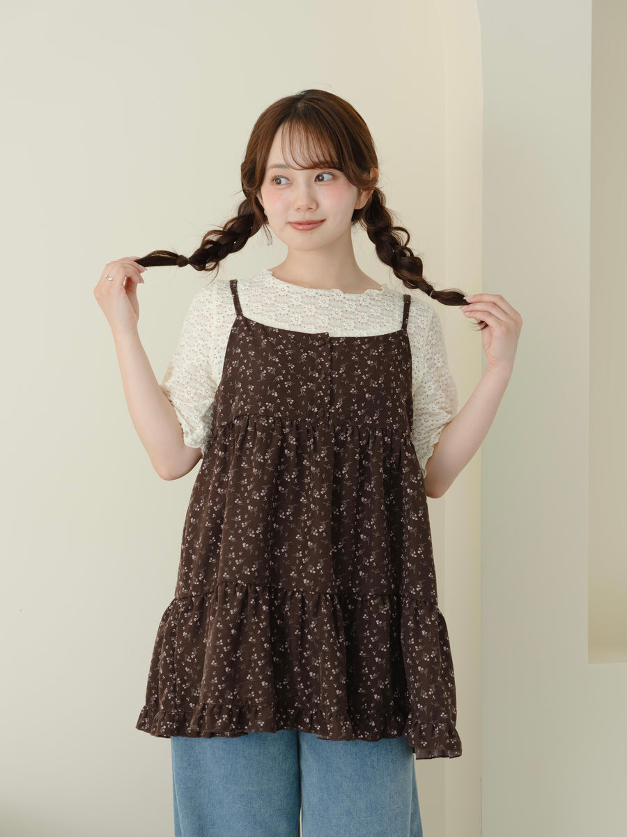 花柄フリルキャミトップス【8月11日発売】