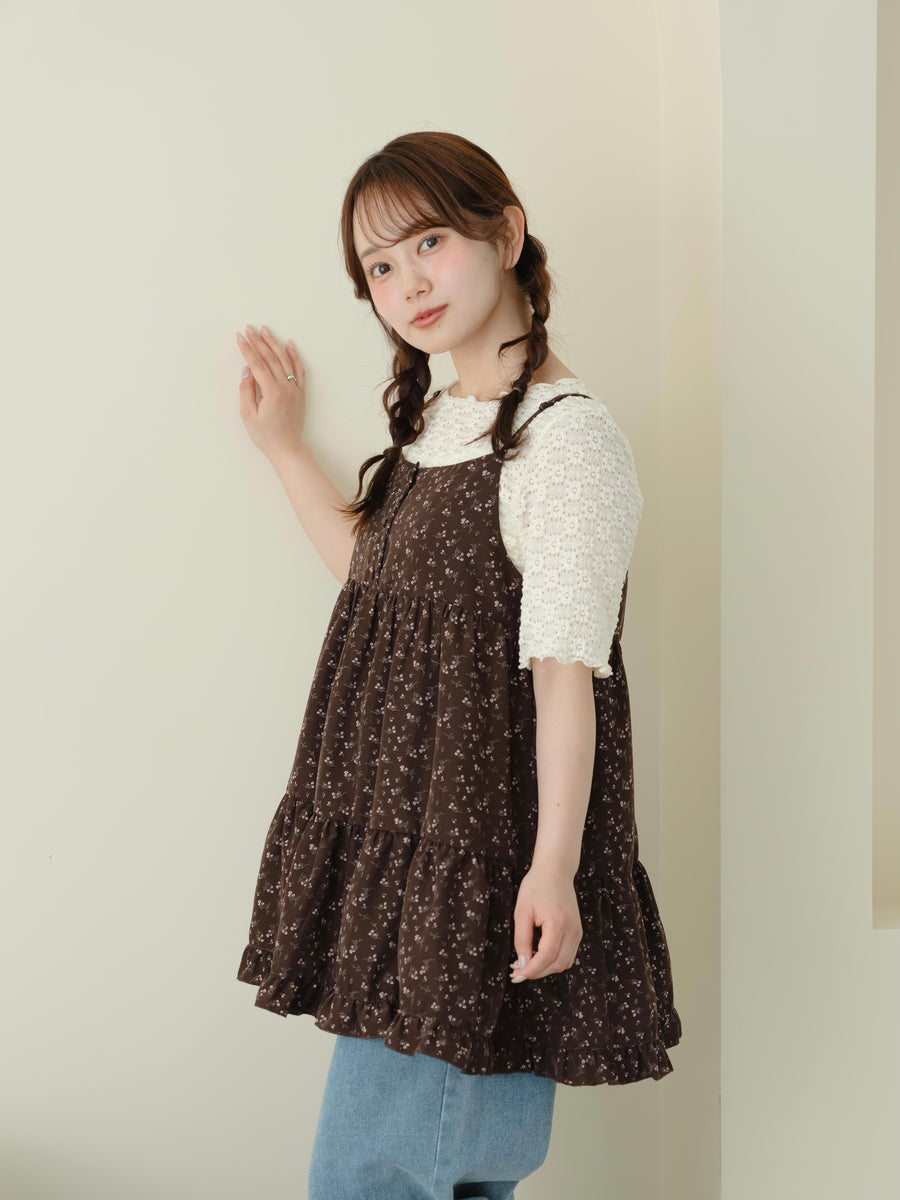 花柄フリルキャミトップス【8月11日発売】