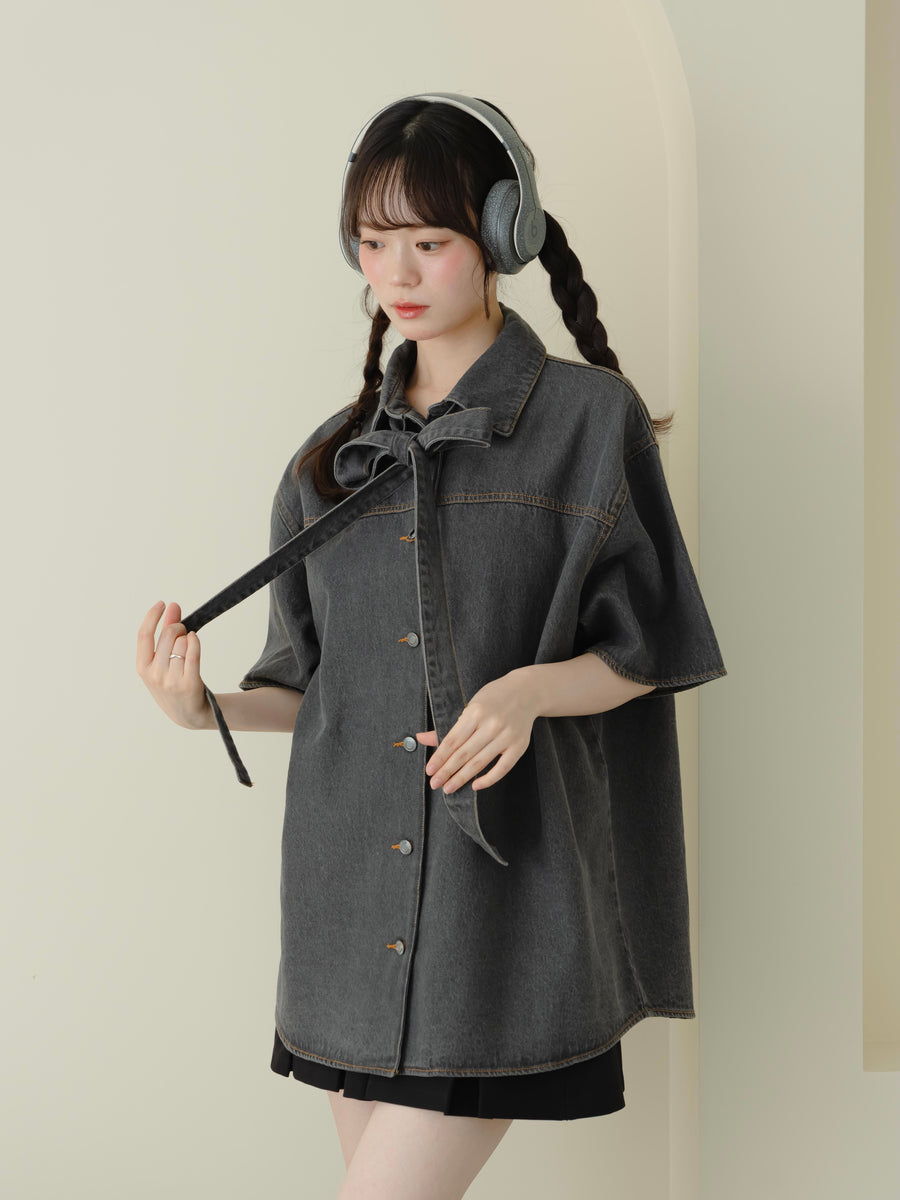 リボンデニムサマーシャツ【8月11日発売】