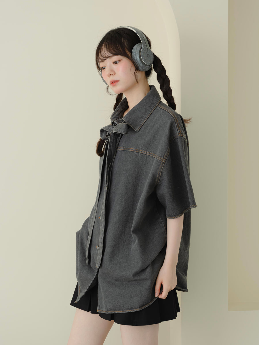 リボンデニムサマーシャツ【8月11日発売】