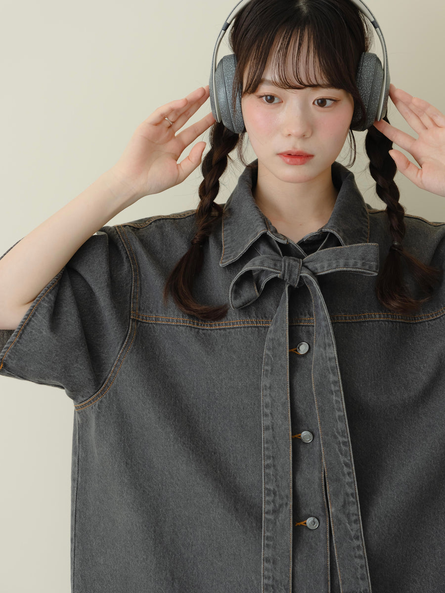 リボンデニムサマーシャツ【8月11日発売】