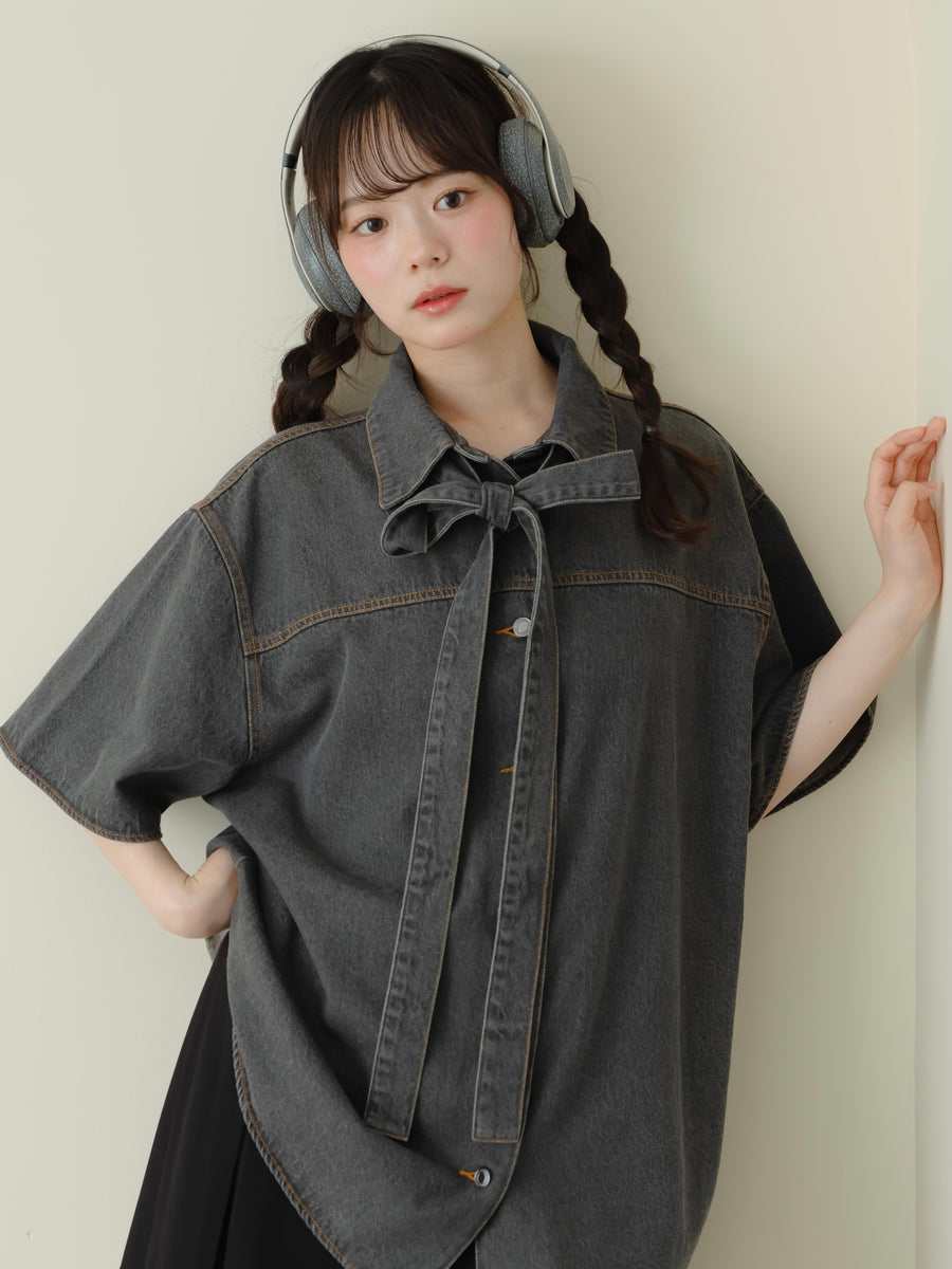 リボンデニムサマーシャツ【8月11日発売】